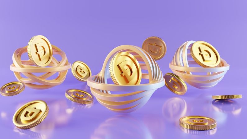 Crypto Nft - a group of gold coins